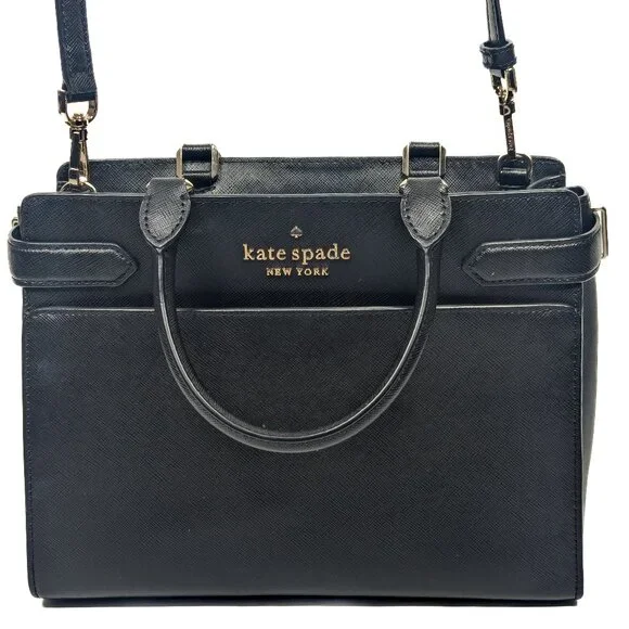 KATE SPADE Black Saffiano Leather medium sized shoulder bag - Picture 1 of 13